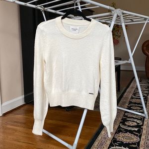Abercrombie & Fitch Cream Crewneck Sweater NEW WITH TAGS